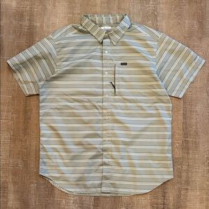 Columbia Striped Green Short Sleeve Shirt